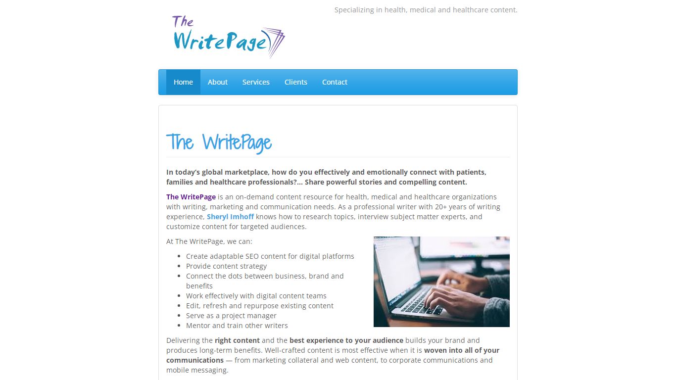 The WritePage – Specializing in health, medical and healthcare content.